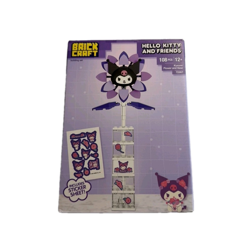 Brick Craft Hello Kitty Kuromi Flower and Vase Building Set 108 Pcs 72267 NEW